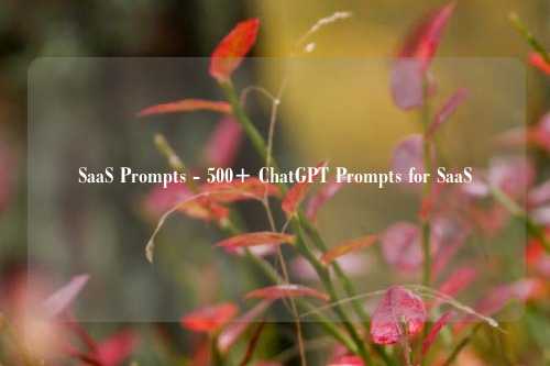 SaaS Prompts - 500+ ChatGPT Prompts for SaaS