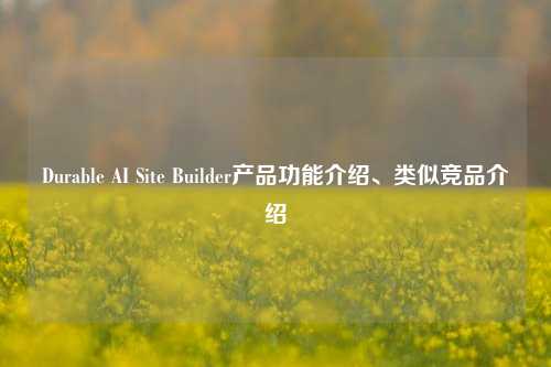 Durable AI Site Builder产品功能介绍、类似竞品介绍